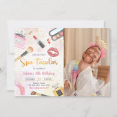 Invitation Spa Party Glam Maquillage Anniversaire Photo (Devant)