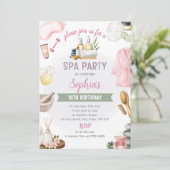 Invitation Spa Party Invitation, Natural Calm Refresh Pamper (Debout devant)