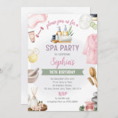 Invitation Spa Party Invitation, Natural Calm Refresh Pamper (Devant / Derrière)