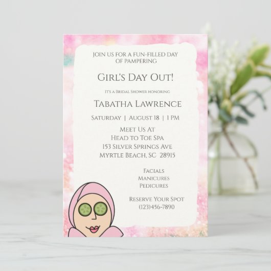 Invitation Spa pour une journée entre filles (Debout devant)