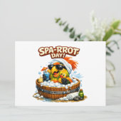 Invitation Spa-rrrot Day Funny Parrot Spa Relax Design (Debout devant)