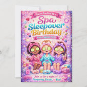 Invitation Spa Sleepover Birthday Party Invitation-Girls Spa (Devant)