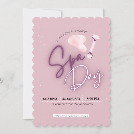 Invitation Spa thème douche nuptiale (Devant)