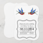 Invitation Spa traditionnel de tatouage d'oiseaux 5x7 Faire-p (Devant / Derrière)