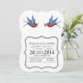 Invitation Spa traditionnel de tatouage d'oiseaux 5x7 Faire-p (Debout devant)