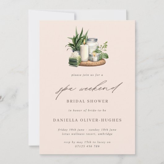 Invitation Spa Weekend Fête des mariées Weekend Code QR (Devant)