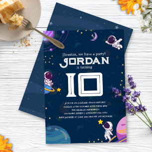 Invitation Space Adventure : Blue Astronaut Anniversaire de e