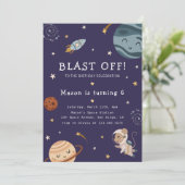 Invitation Space Adventure Playful Kids Birthday Party (Debout devant)