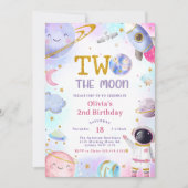 Invitation Space Anniversaire Party Two The Moon 2e anniversa (Devant)