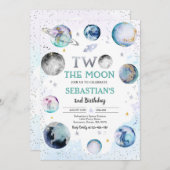 Invitation Space Anniversaire Party Two The Moon Boy 2e anniv (Devant / Derrière)