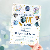 Invitation Space Blue Gold Premier Voyage Autour Du Soleil