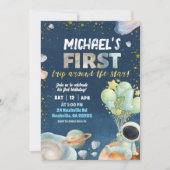 Invitation Space Boy 1ST Trip around the sun Birthday Invitat (Devant)