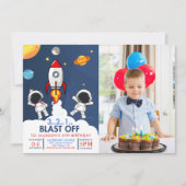 Invitation Space Boy Fun Birthday (Devant)