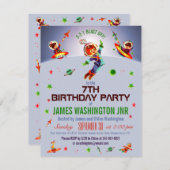 Invitation Space Boy's 7th Birthday Party (Devant / Derrière)