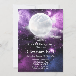 Invitation Space Boy's Birthday Bash Sweet 16