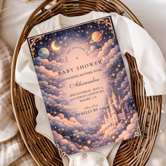 Invitation Space Castle Baby Shower