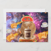 Invitation Space cat avec lunettes de pastèque (Dos)