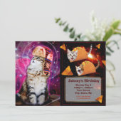 Invitation Space cat en casquette russe (Debout devant)