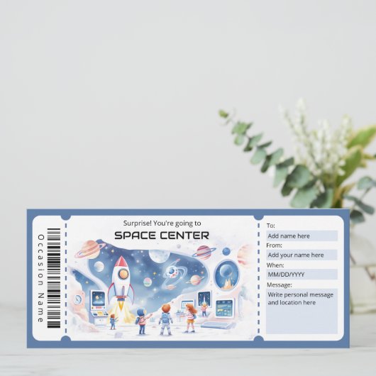 Invitation  Space Center Gift Certificate (Debout devant)