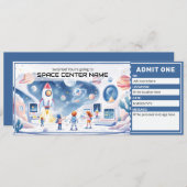 Invitation Space Centre -  Space Museum Ticket Template (Devant / Derrière)