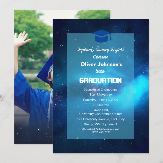 Invitation Space Classic Simple Graduation (Devant / Derrière)