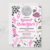Invitation Space Cowgirl Bachelorette Week-end Itinéraire (Devant)