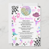 Invitation Space Cowgirl Bachelorette Week-end Itinéraire (Dos)