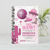 Invitation Space Cowgirl fête d'anniversaire (Debout devant)