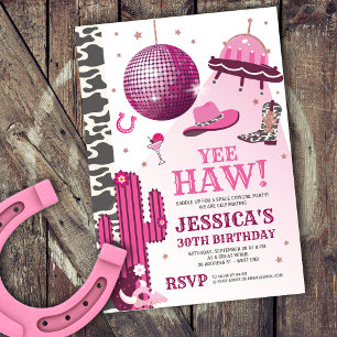 Invitation Space Cowgirl fête d'anniversaire
