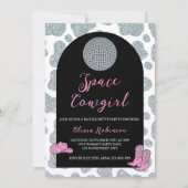 Invitation Space Cowgirl Parties scintillant Vache Imprimer B (Devant)