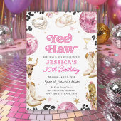 Invitation Space Cowgirl Rodeo Pink Disco Birthday Party 