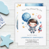 Invitation Space Cute Austronaut garçon 1er anniversaire