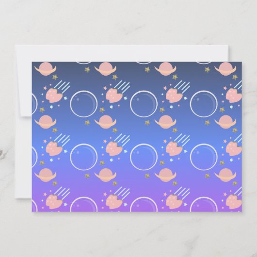 Invitation Space Galaxy Astéroïde Anniversaire (Dos)