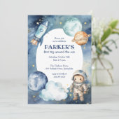 Invitation Space Galaxy Premier voyage autour du soleil Anniv (Debout devant)