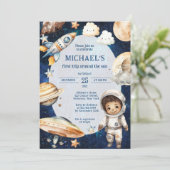 Invitation Space Galaxy Premier voyage autour du soleil Anniv (Debout devant)