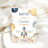 Invitation Space Galaxy Rocket Ship Anniversaire