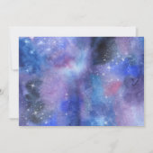 Invitation Space Galaxy Watercolor First Birthday Photo (Dos)