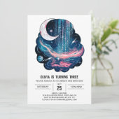Invitation Space Moon Stars Digital Anniversaire (Debout devant)