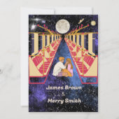 Invitation Space Moon Univers Romantique Night Train Mariage (Devant)