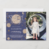 Invitation Space Night Sky Galaxy Anniversaire Photo Invitati (Devant)