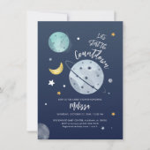 Invitation Space Outer Boy Baby shower Lune Stars (Devant)