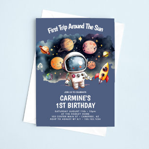 Invitation Space Party Premier voyage autour du soleil 1er an