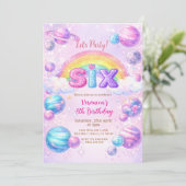 Invitation Space Planet Rainbow Anniversaire (Debout devant)