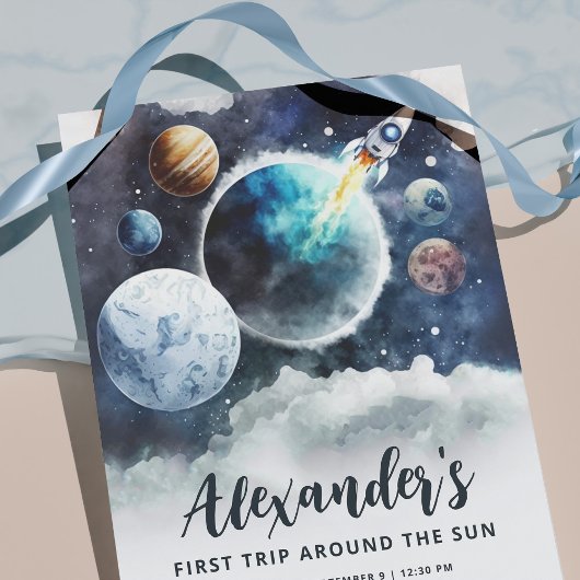 Invitation Space Planètes & Rockship Boy 1er anniversaire