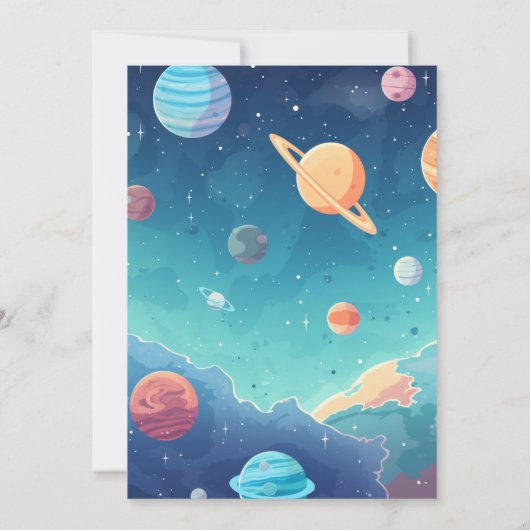 Invitation Space Rocket Anniversaire (Dos)