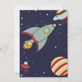 Invitation Space Rocket Galaxy Feu de garçon Anniversaire (Dos)