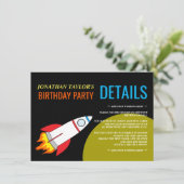 Invitation Space Rocket to the Moon Détails de l'anniversaire (Debout devant)