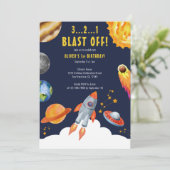 Invitation Space Rocks Ship Blast Off 1er Anniversaire fête (Debout devant)