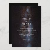 Invitation Space Stars Milky Way Galaxy Mariage (Devant / Derrière)
