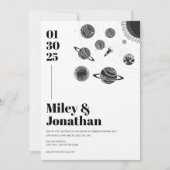 Invitation Space Stars Planètes Sun Moon Mariage moderne (Devant)